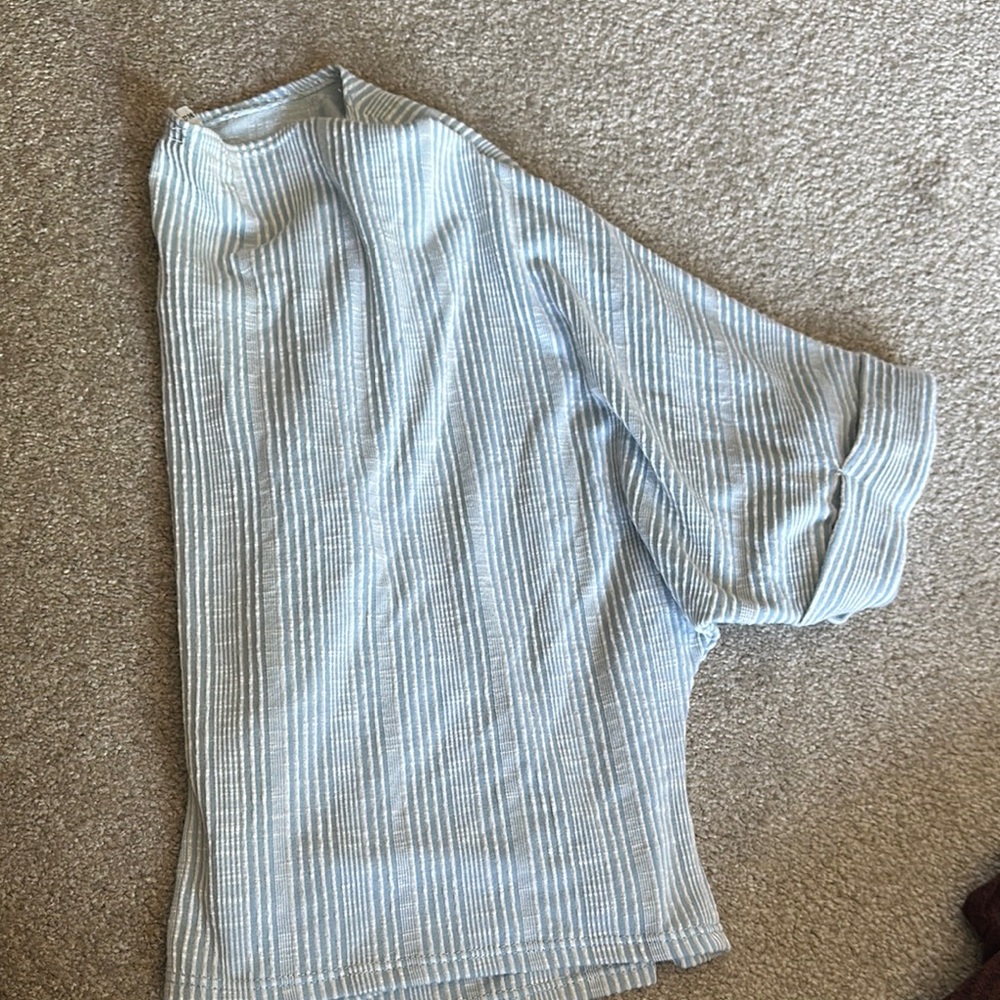 Striped Top in Light Blue - Picture 2 of 3
